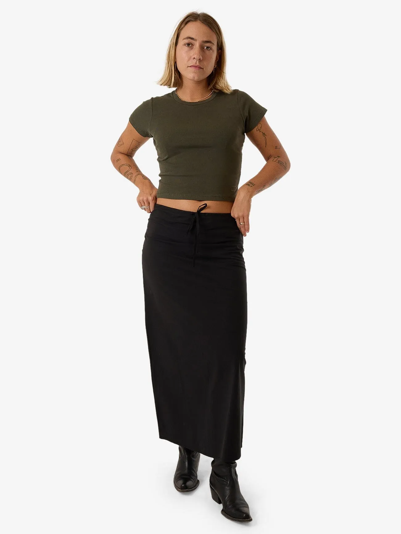 Quinn Bias Skirt - Black