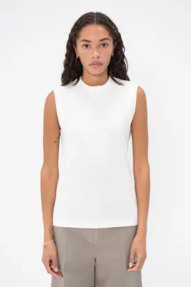 Relaxed Sleeveless Tee, Off White