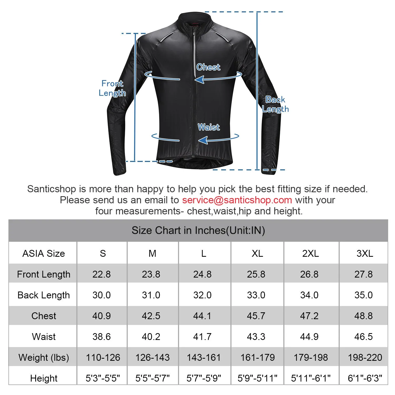 Santic Black Light Jacket