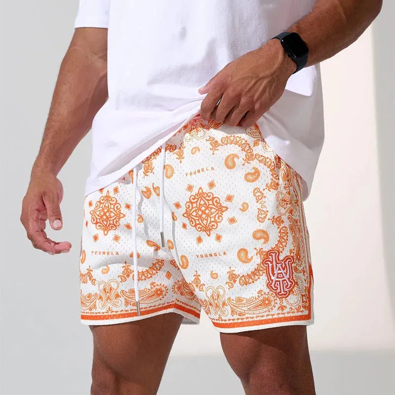 Unisex Quick-Dry Breathable Paisley Shorts