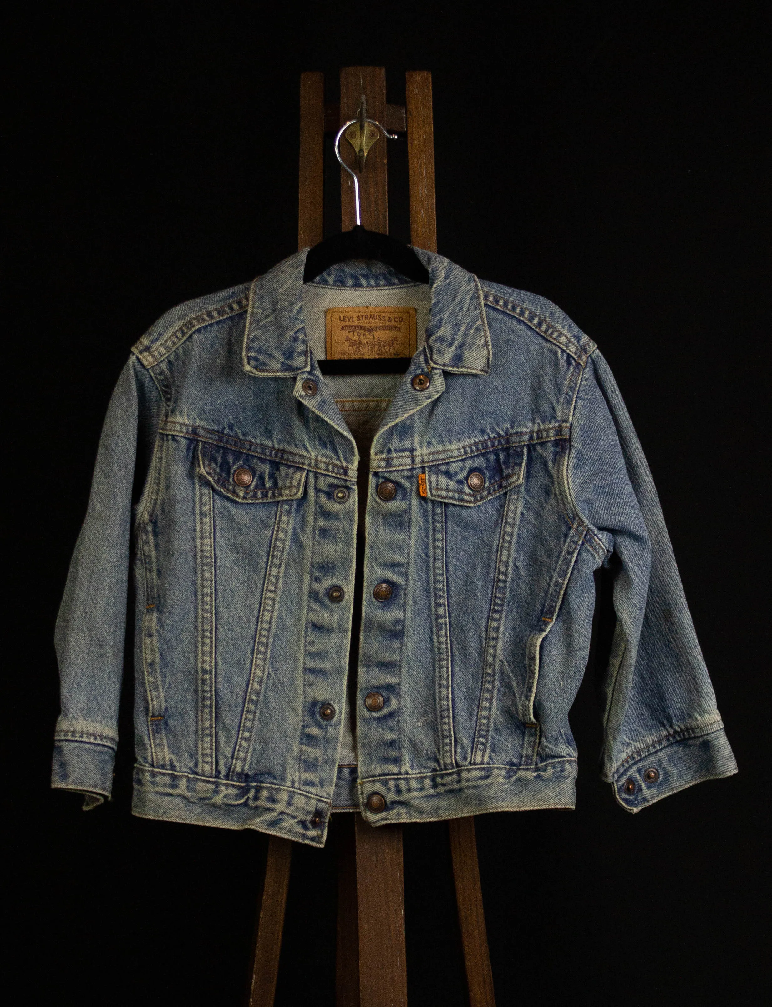 Vintage 70s Kids Levi's Orange Tab Denim Jacket Light Wash