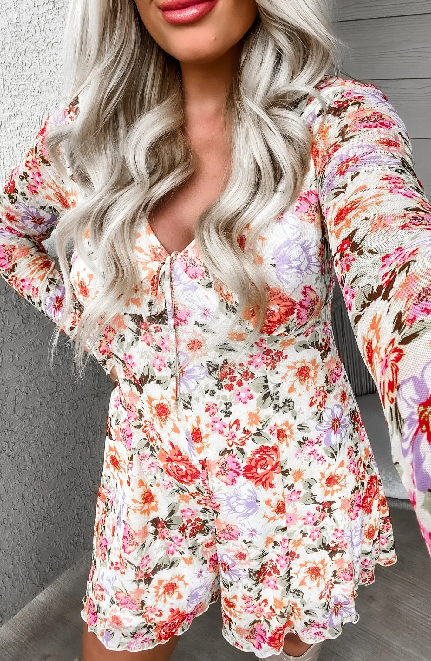 Wake up the City Cream Floral Romper