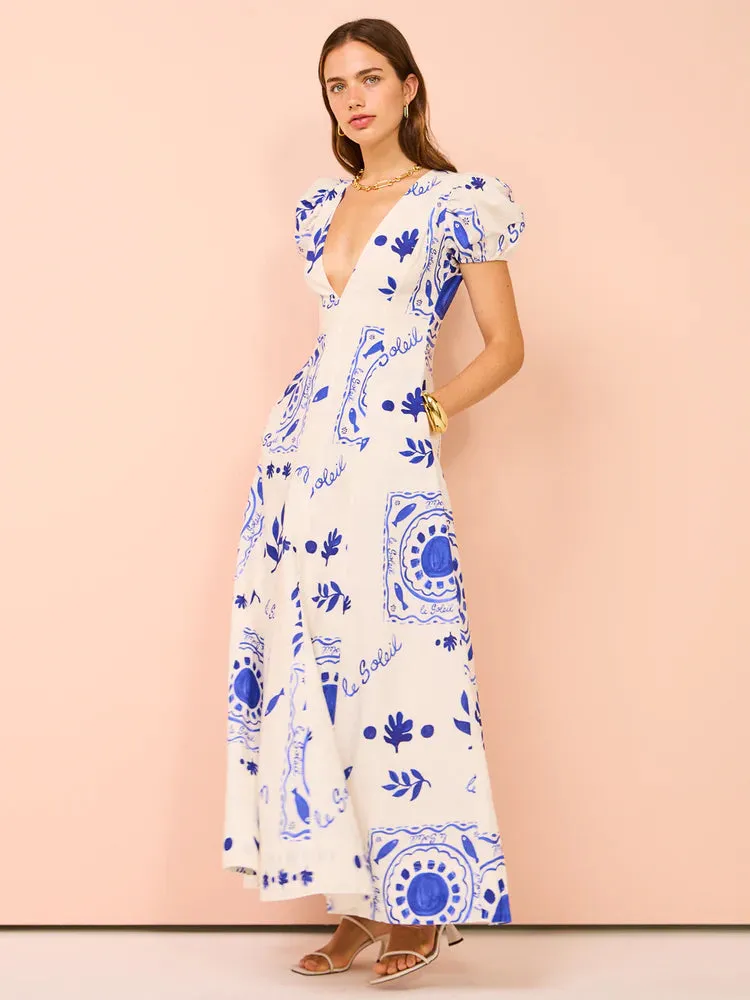 Wavy Maxi Dress in Le Soleil