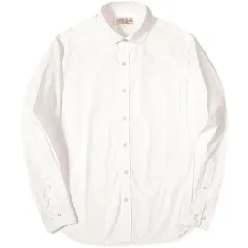 White Modern Men's Formal Long Sleeve Dress Shirt with Eton Collar