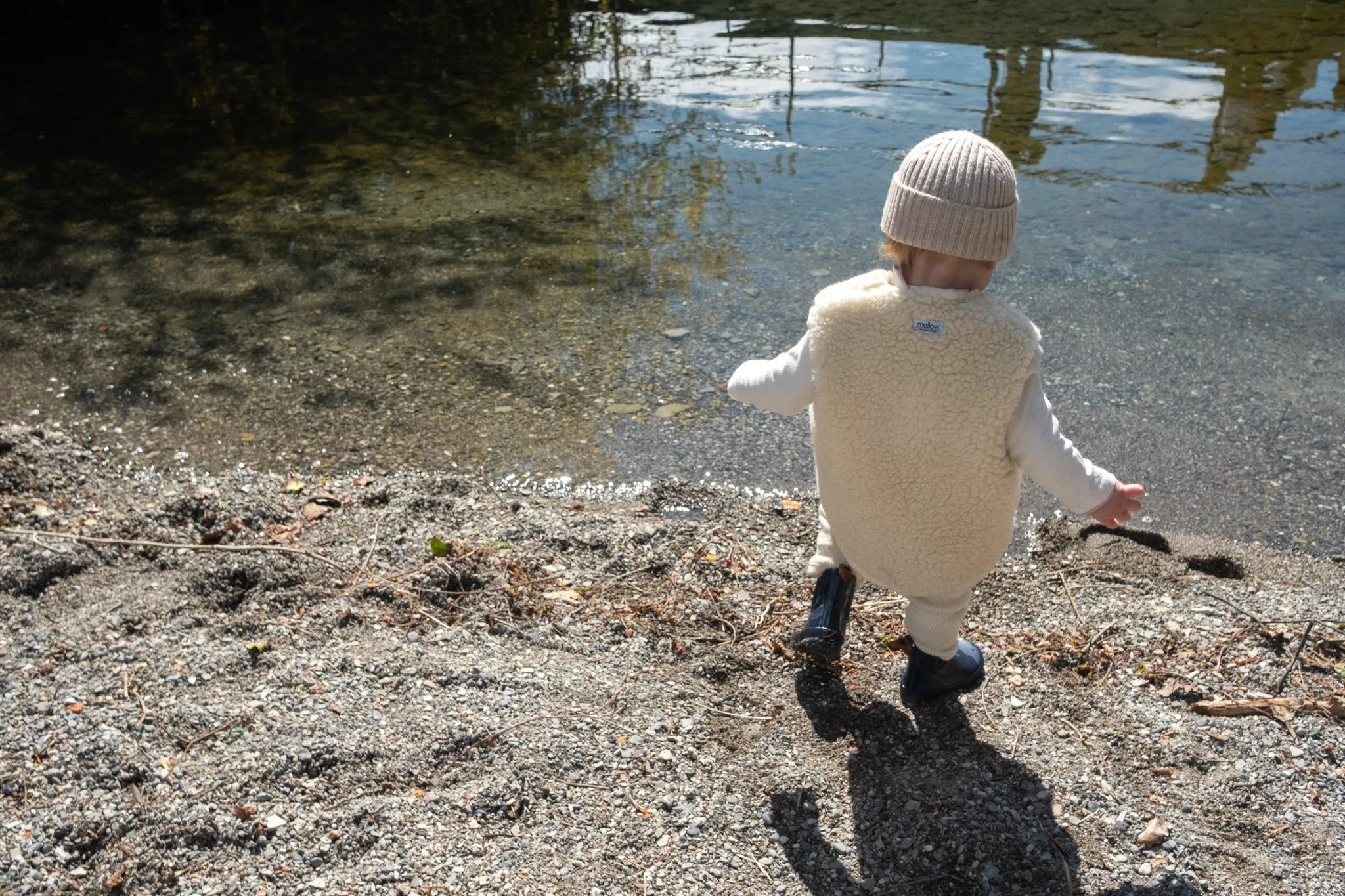 Woolen Pants with Suspenders - Cream