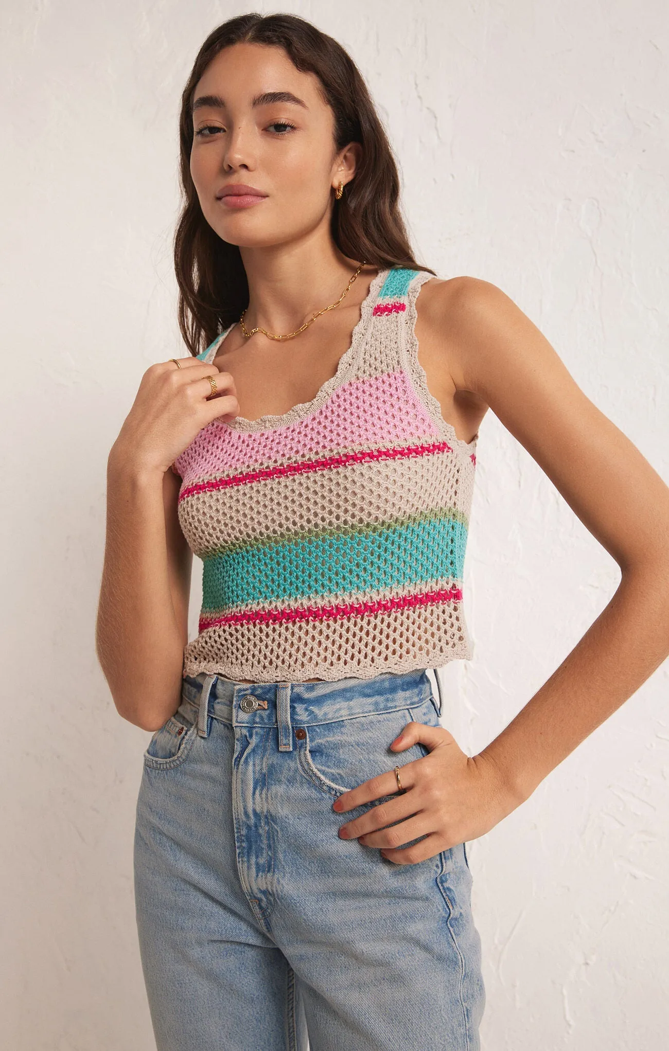 Z SUPPLY SOL STRIPED CROCHET TANK